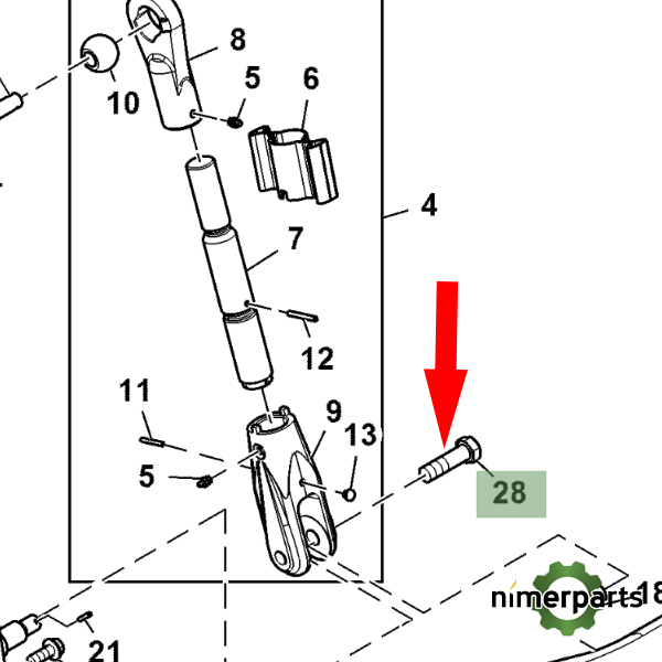 19M7892 - TORNILLO 20 MM X 80 MM JOHN DEERE