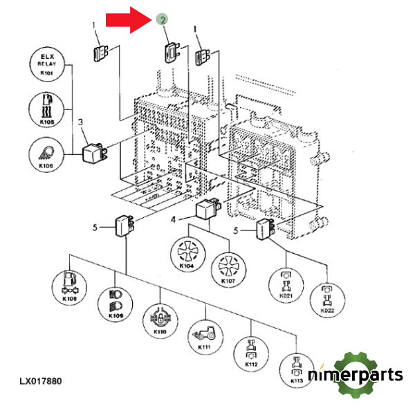 thumbnail image 2 of Equipment 1.5 Amp Diode Replacement For John Deere LVU804171 2 of 9