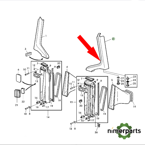AL112548 - RH 6010 John Deere rear air duct