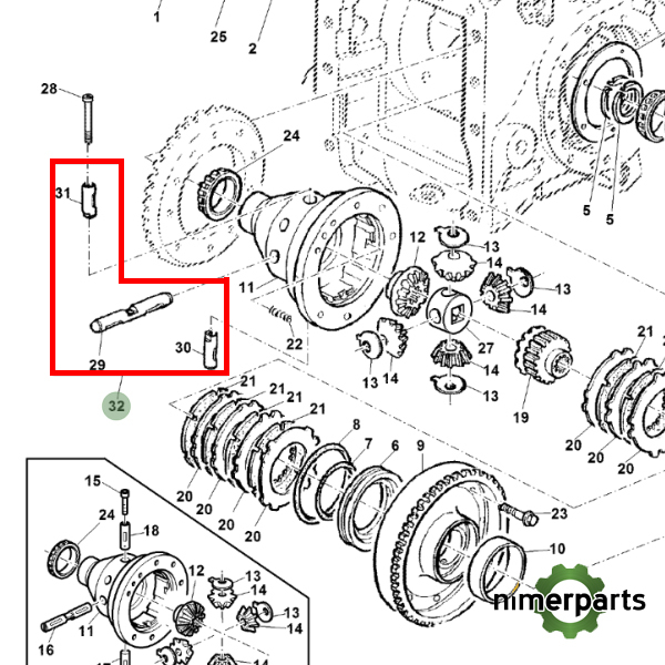 AL212229 - JUEGO BULONES GRUPO TRASERO 6000 JOHN DEERE