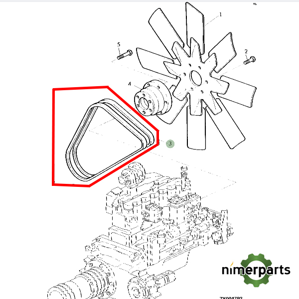 AZ46283 - JUEGO CORREAS DE VENTILADOR 20-2266 JOHN DEERE