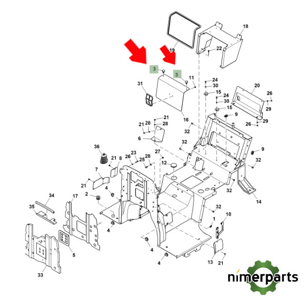ER200197 - EMPUÑADURA TAPA FILTRO AC 5015 ORIGINAL JOHN DEERE
