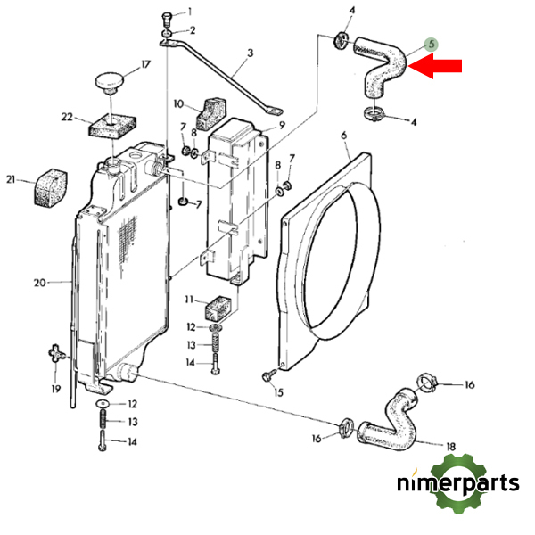 L34920 - Radiator Manguito 1040-1850 John Deere