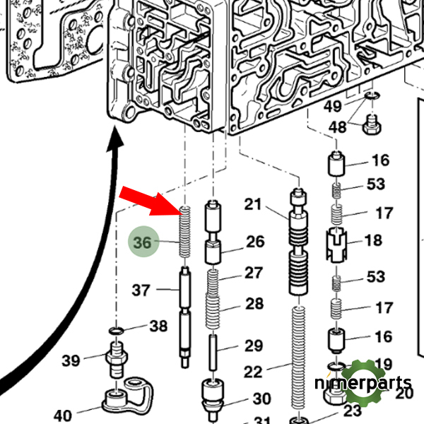 R54174 - MUELLE TAPA INVERSOR JOHN DEERE