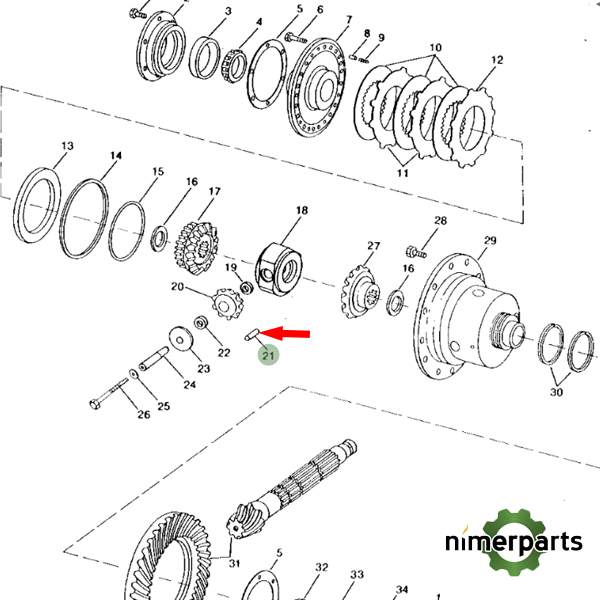 R55081 - AGUJA SATELITE GRUPO 46 8 9020 JOHN DEERE