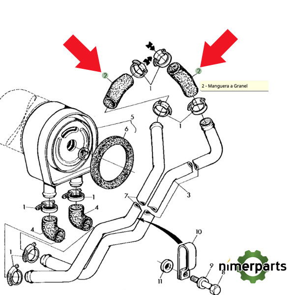 R83063 - Bulk hose for original cooling John Deere