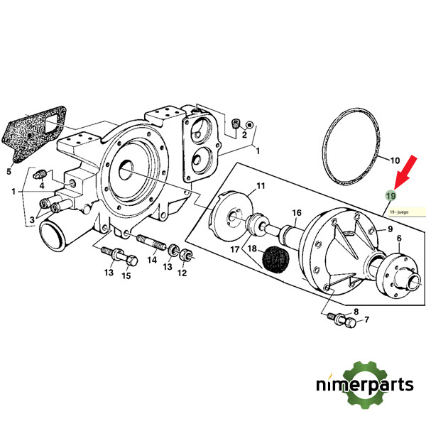 RE41157 - BOMBA DE AGUA 6000 JOHN DEERE