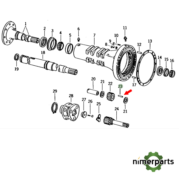 T21418 - AGUJA PIÑON REDUCTOR ORIGINAL JOHN DEERE