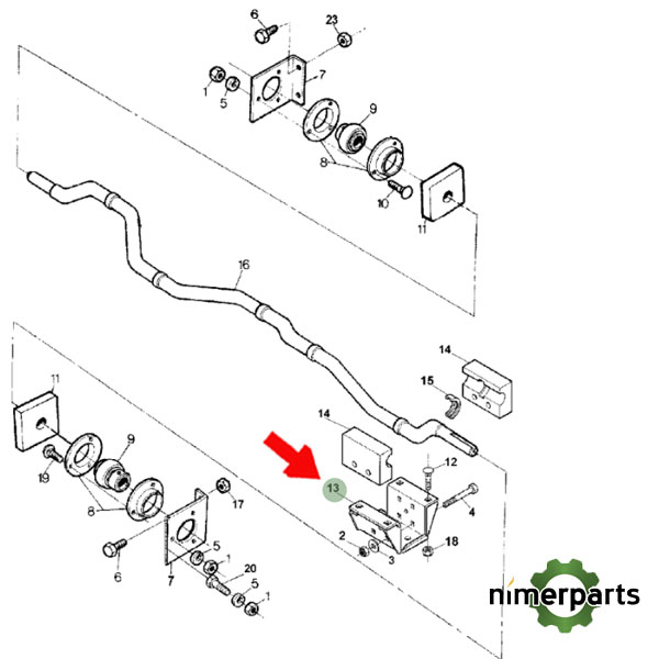 Z56208 - APOYO COJINETE MADERA AZ45586 JOHN DEERE