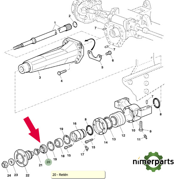 AL118443 - RETEN EJE TDM C/SUSPENSION ORIGINAL JOHN DEERE