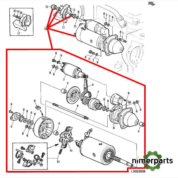 SE501856 - START MOTOR 6506 6910 (AL70852) REMAN JOHN DEERE