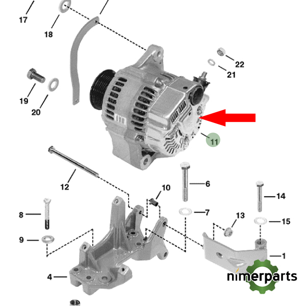 SE501380 - Alternator 140 A/H 7 8010 (RE46608) Reman John Deere