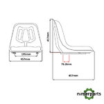 VLD1836 - ASIENTO PVC AMARILLO 18" GATOR VAPORMATIC PARA JOHN DEERE