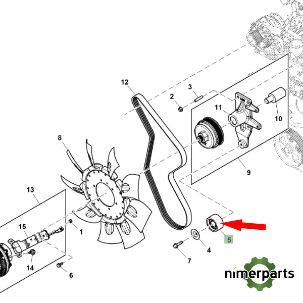 RE232483 - TENSOR CORREA 8030 JOHN DEERE PULLEY