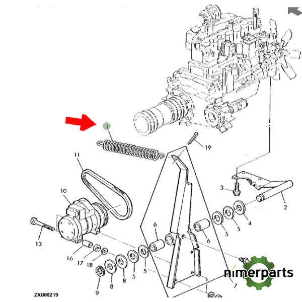 Z59903 - MUELLE TENSOR CORREA AIRE-AC JOHN DEERE