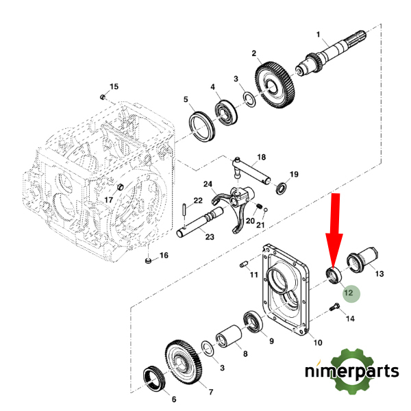 ER126403 - Retan rear axle TDF John Deere
