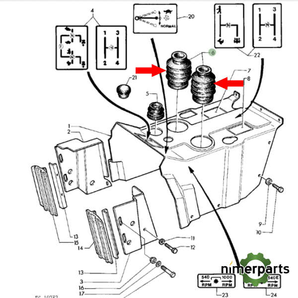 FG0017132 - FUELLE PALANCA CAMBIO (REDONDA) JOHN DEERE