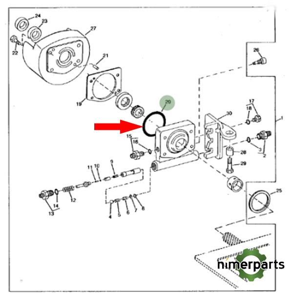 R110708 - ANILLO TAPA BOMBA DIRECCIÓN 7000 JOHN DEERE