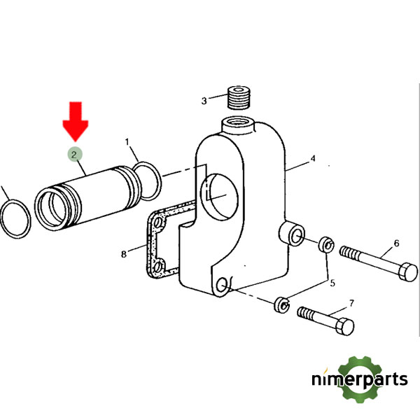 R106819 - TUBO TERMOSTATO 6000 7600 JOHN DEERE