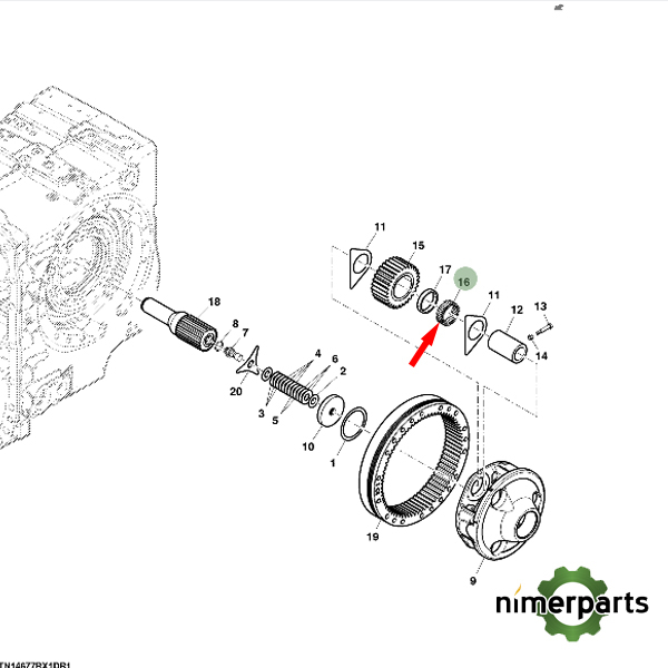 R94655 - AGUJA PIÑON REDUCTOR 8100 8320 JOHN DEERE