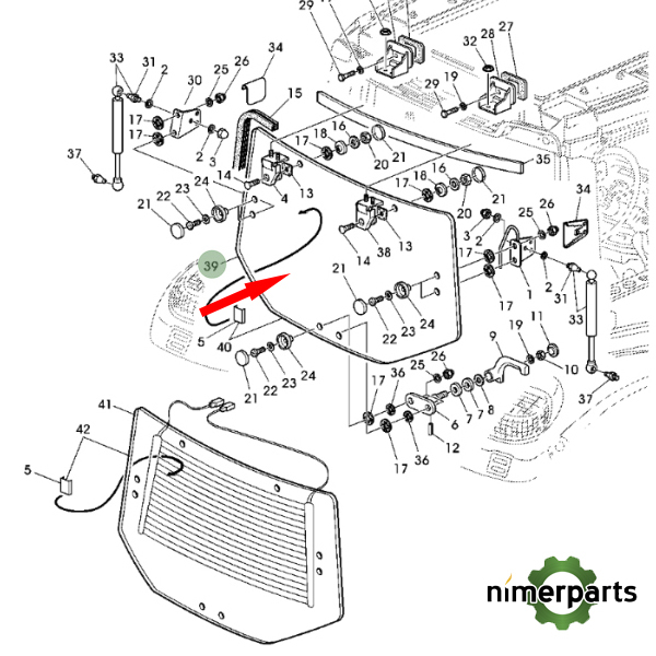 VPM7351 - CRISTAL TRASERO VAPORMATIC PARA 6000 JOHN DEERE