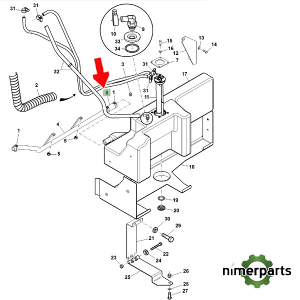 ER208684 - MANGUITO TUBO DEPOSITO COMBUSTIB JOHN DEERE