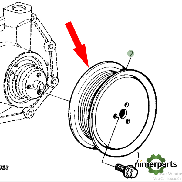 R115250 - Pulley Pump 6010 6020 John Deere