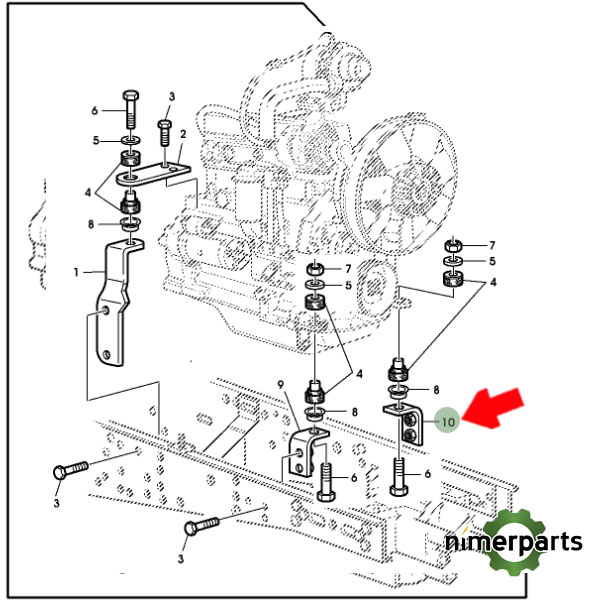 AL117028 - TACO MOTOR SUPPORT 6 6010 LH John Deere
