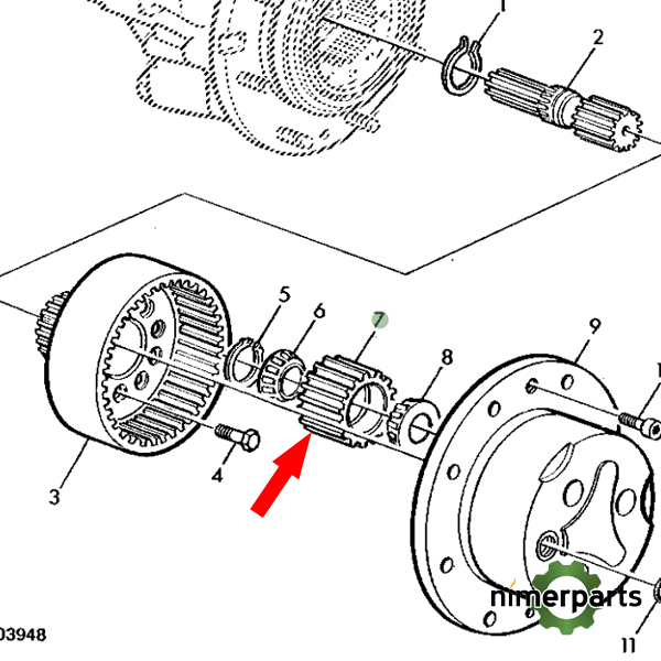 L100241 - PIÑON BUJE TDM 6300-6420 JOHN DEERE