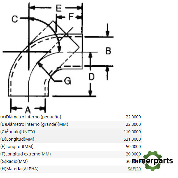 L110363 - MANGUITO BOTELLA RAD 6000 JOHN DEERE - Nimerparts - Repuestos ...