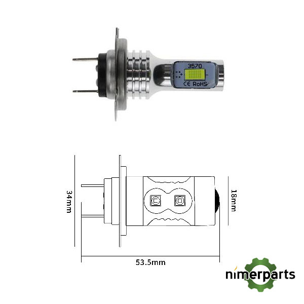 MCXFA2464 - BOMBILLA LED 12V 55W PX62d H7 1000LM JOHN DEERE