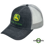 MC13080422CH - Black Cambray Vaquera Cap with original gray grid John Deere
