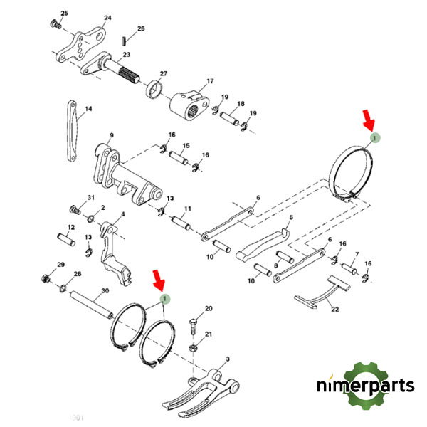 RE216120 - JGO CINTAS FRENO MANO 7 7020 JOHN DEERE