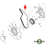 R269264 - CORREA TRAPEZOIDAL DEL VENTILADOR DEL MOTOR, LONGITUD EFECTIVA 1582 MM (62 PULGADAS) ORIGINAL JOHN DEERE