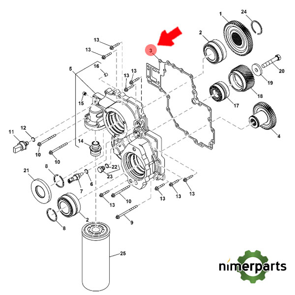 R341958 - JUNTA DE LA CARCASA DE ACCIONAMIENTO DE LA BOMBA ORIGINAL JOHN DEERE