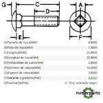 03M7391 - TORNILLO DE CABEZA REDONDA Y CUELLO CUADRADO M 6 X 25 JOHN DEERE