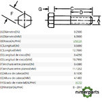 19H1227 - TORNILLO HEXAGONAL REGULAR DERECHO, M6 X 13 JOHN DEERE