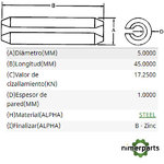 34M7036 - PASADOR ELÁSTICO DE ACERO RANURADO JOHN DEERE