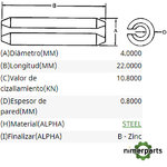 34M7028 - PASADOR ELÁSTICO DE ACERO RANURADO JOHN DEERE