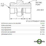38H5013 - RACOR ADAPTADOR RECTO JOHN DEERE
