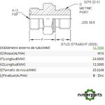 38H5135 - RACOR ADAPTADOR RECTOJOHN DEERE