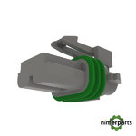 57M8161 - CARCASA DE CONECTOR ELÉCTRICO EXTERNO GRIS CLARO, 2 CAVIDADES JOHN DEERE
