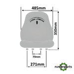 VPM4069 - CUBETA ASIENTO NEGRA ANCHA PVC SIN GUÍA VAPORMATIC PARA JOHN DEERE