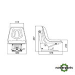 RM460116 - ASIENTO AMARILLO COMPLETO PARA TRACTOR JOHN DEERE