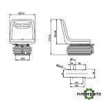 TS52000GP - ASIENTO TEXTIL SUSPENSIÓN NEUMÁTICA GOPART JOHN DEERE