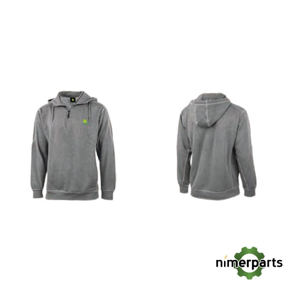 MCDW00150106 - JERSEY GRIS CON CREMALLERA Y CAPUCHA XXL JOHN DEERE