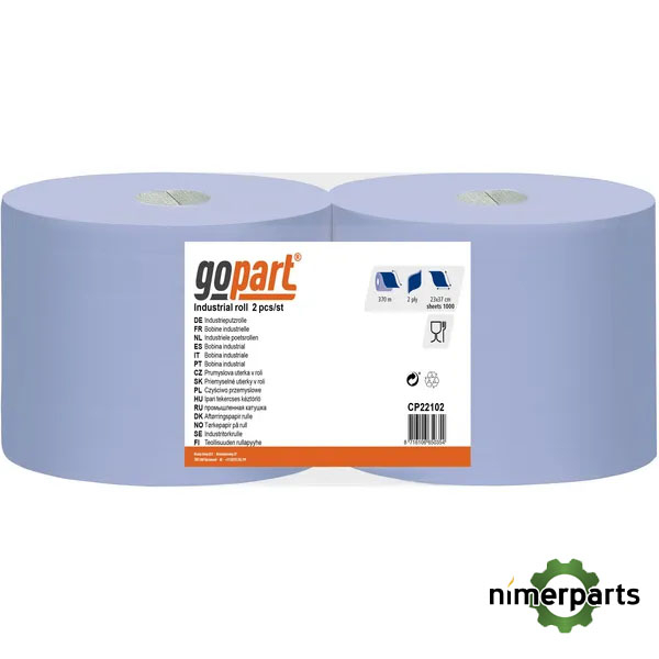 CP22102 - ROLLO PAPEL AZUL 23 cm x 370 m 2 CAPAS  Ø EXTERIOR 290mm RELIEVE ACOLCHADO GOPART
