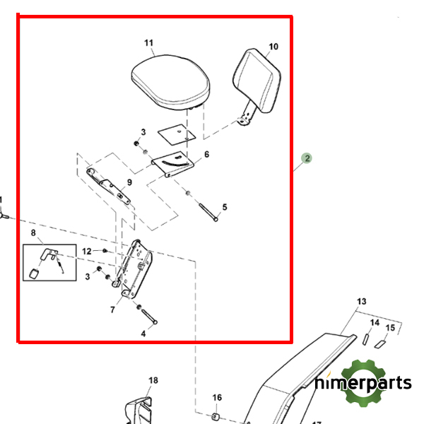 JXAL173569 - ASIENTO ACOMPAÑANTE ALTERNATIVES BY JOHN DEERE