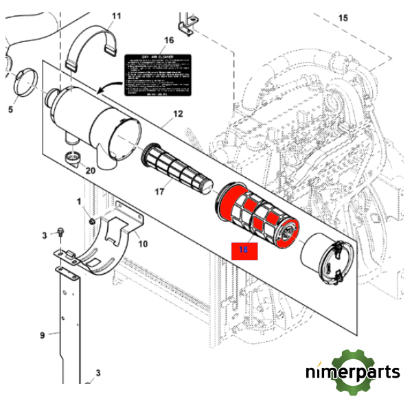 JXRE282286 - FILTRO AIRE PRIMARIO 5000E/D alternative by JOHN DEERE