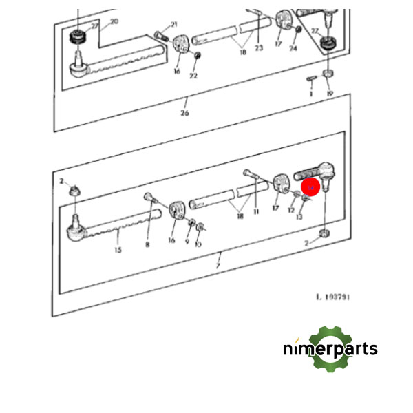 JXAL177946 - EXTREMO DE BARRA alternative by JOHN DEERE
